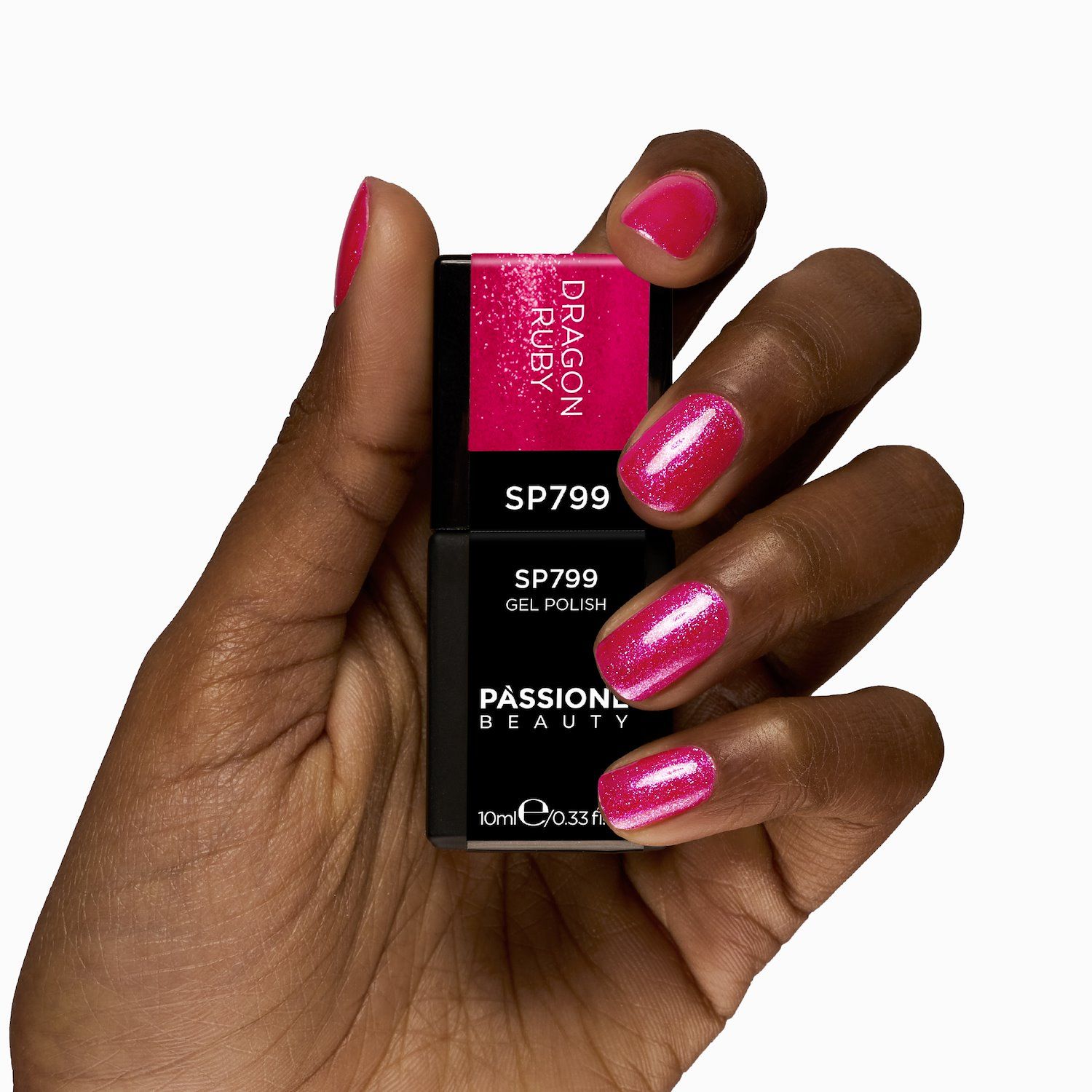 Esmalte semipermanente SP799 Dragon Ruby - Esmalte semipermanente fucsia con micro-purpurina fucsia - detalle 2