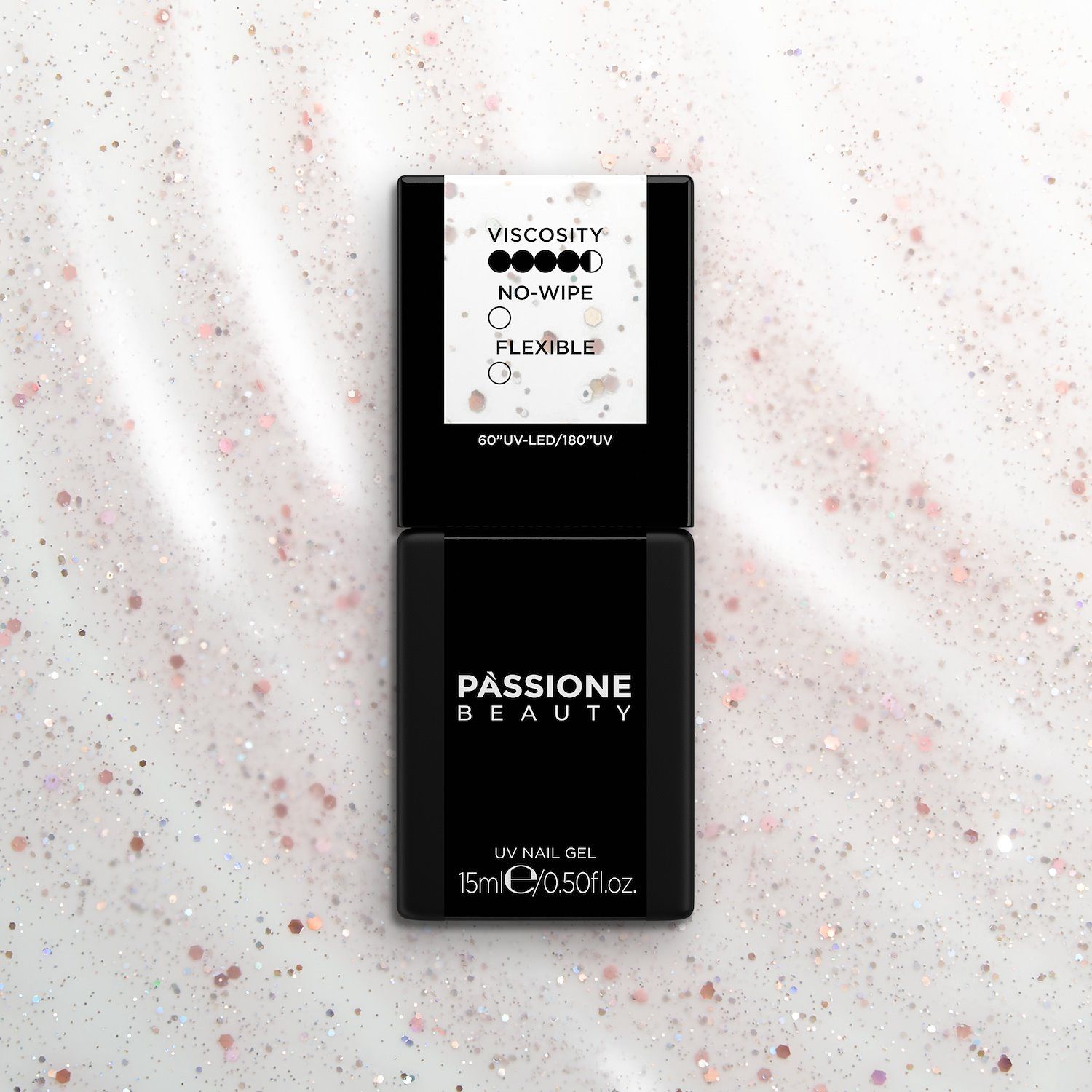 Glitter Matte 15 ml - Top coat mate con capa de exceso y efecto purpurina - detalle 2