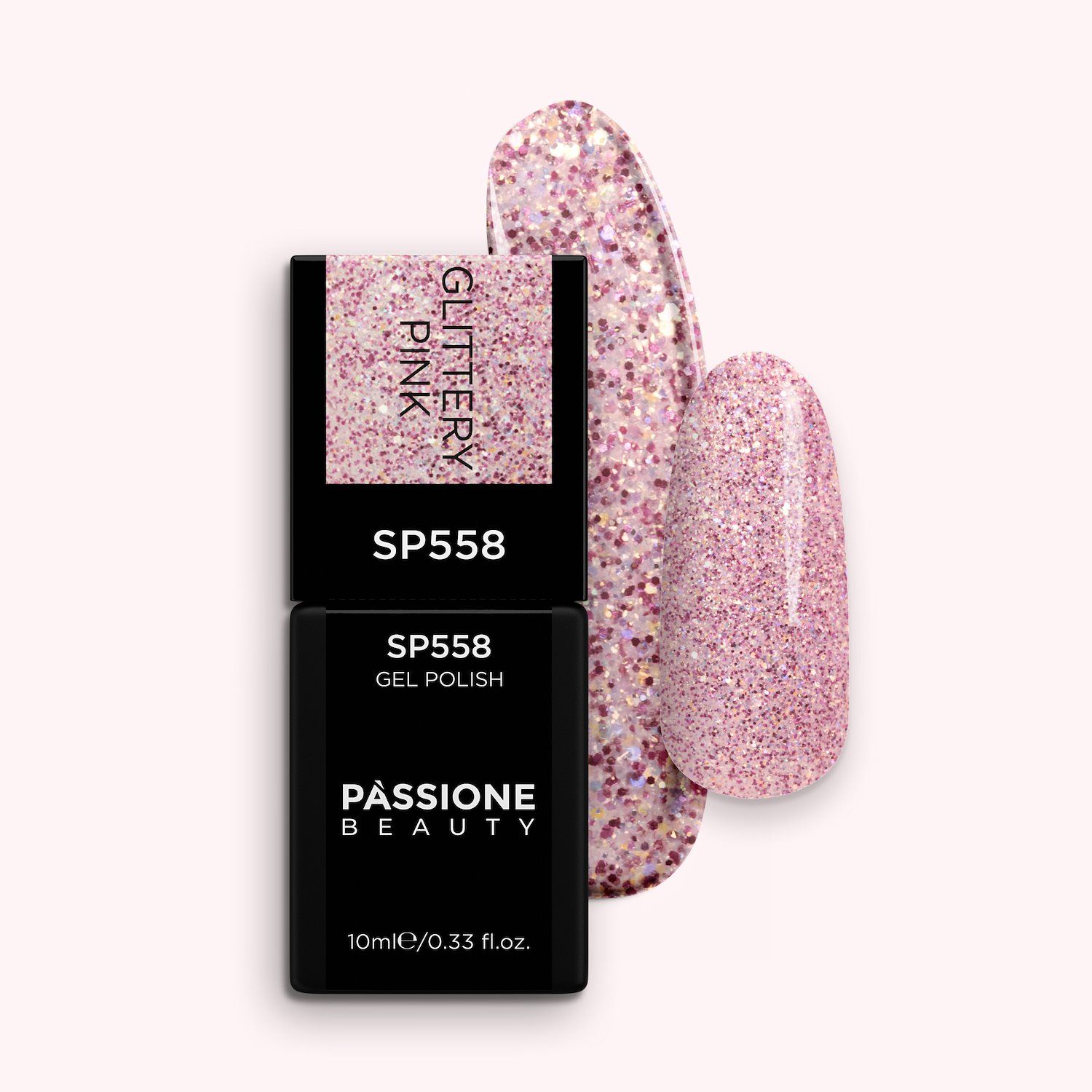 Gel Nail Polish SP558 Glittery Pink
