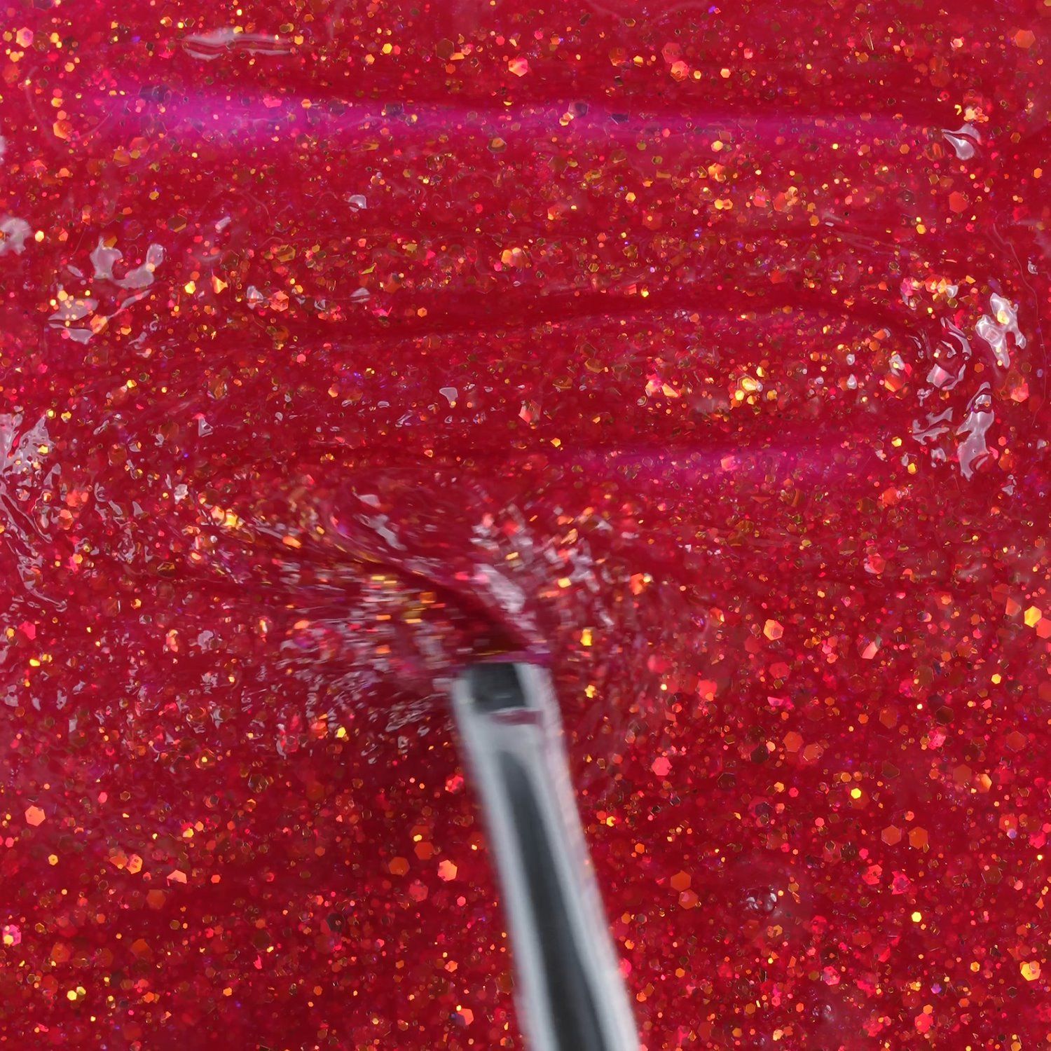 Application de Glass Glitter Red 15ml