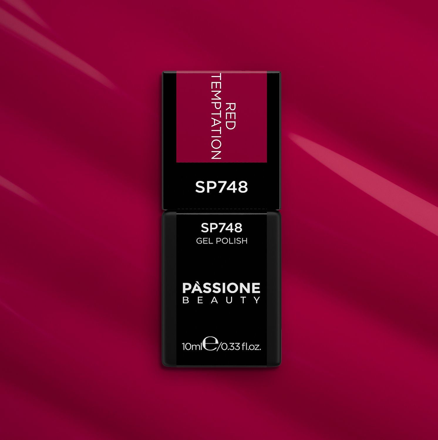gel Nail Polish SP748 Red Temptation - Cool-toned red-magenta gel polish - detail 3
