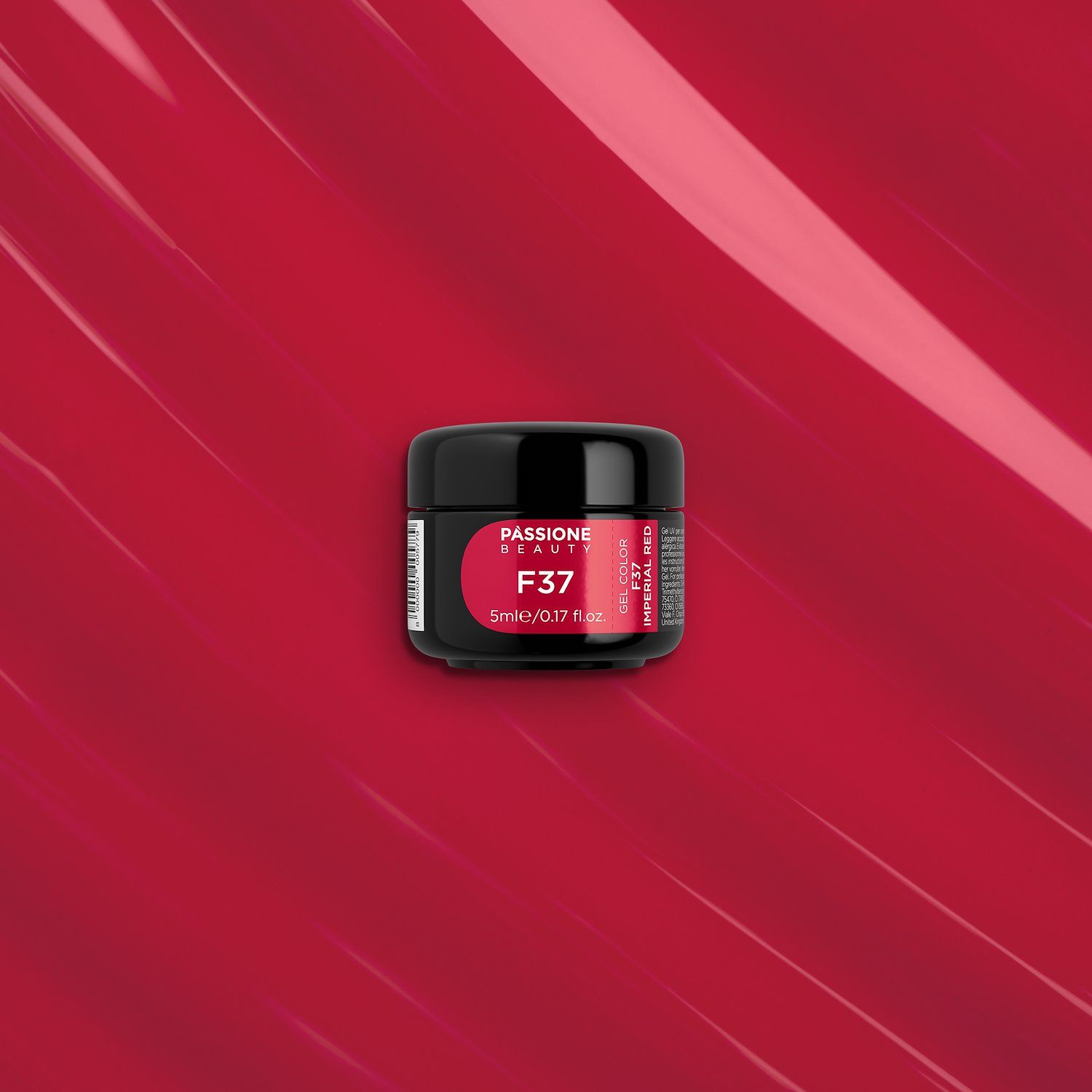 Gel Color F37 Imperial Red - Gel color rojo intenso autosellante  - detalle 3