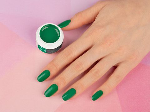Full Green Nails for Autumn
