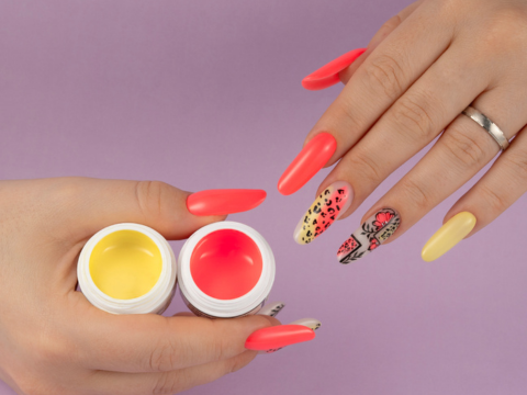 Manicura animalier de color