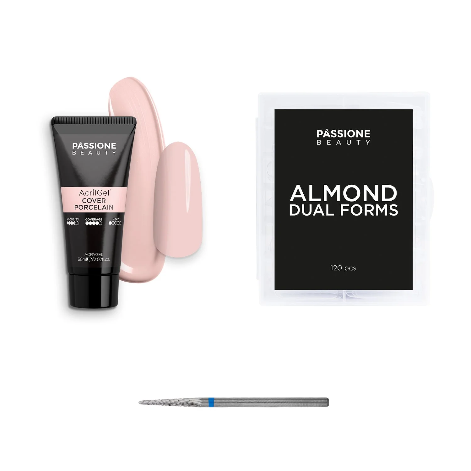 Set Dual Form Mandorla con Acrilgel® - Set composto da Acrilgel®, Dual Form e Punta fresa