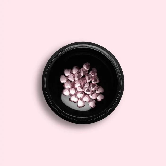 Pink Hearts Gems - Strass pour ongles, couleur rose en forme de cœur