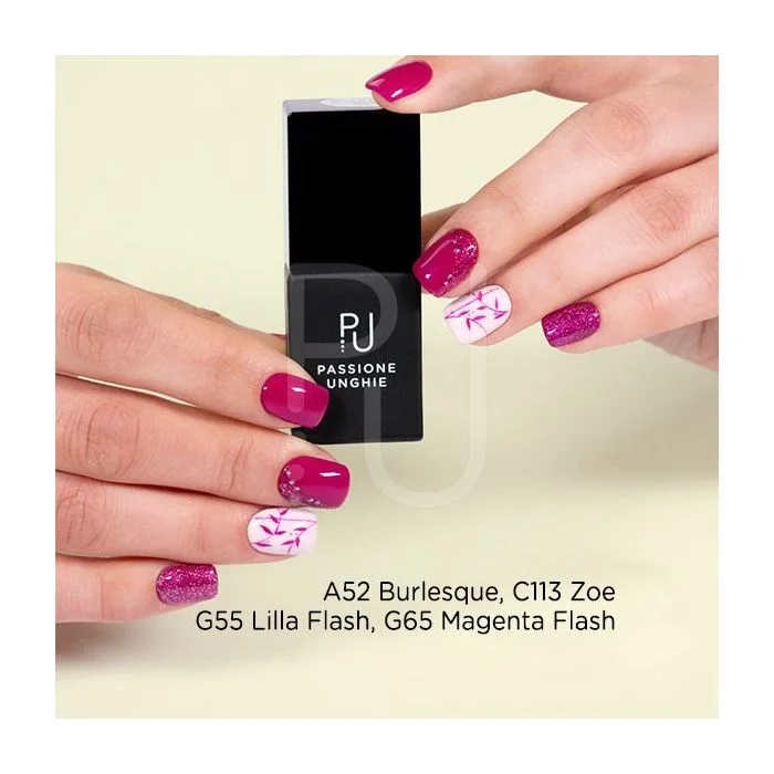 Gel colour A52 Burlesque - Magenta with Glitter Gel Colour A52 Burlesque - detail 1