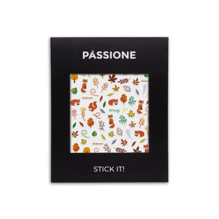 Foxy Lady - Stickers - Autumn nail art sticker, foxes and leaves