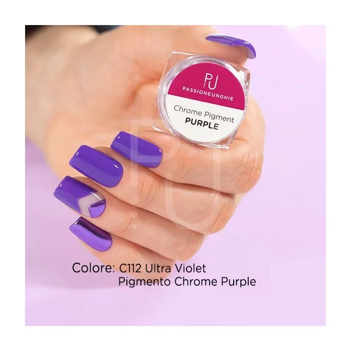 Purple Chrome Pigment - Nail powder, purple chrome effect - detail 1