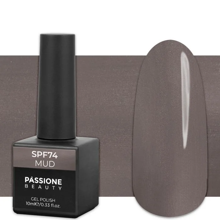 Gel Nail Polish GPF74 Mud  - GPF74 Mud gel polish, pearly dove-grey