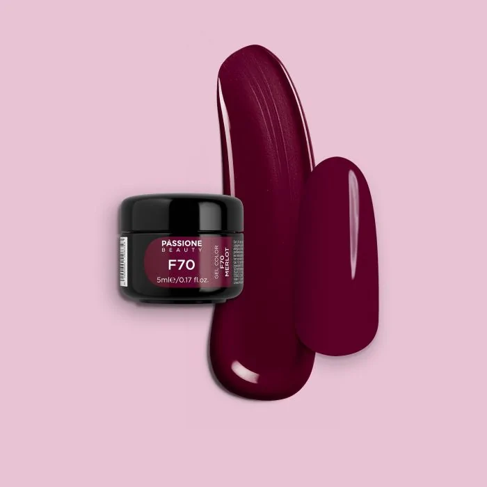 Gel Color F70 Merlot - Gel color burdeos autosellador