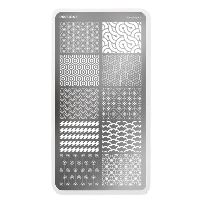 Textures - Stamping Plate - Nail stamping plate with geometric and floral patterns