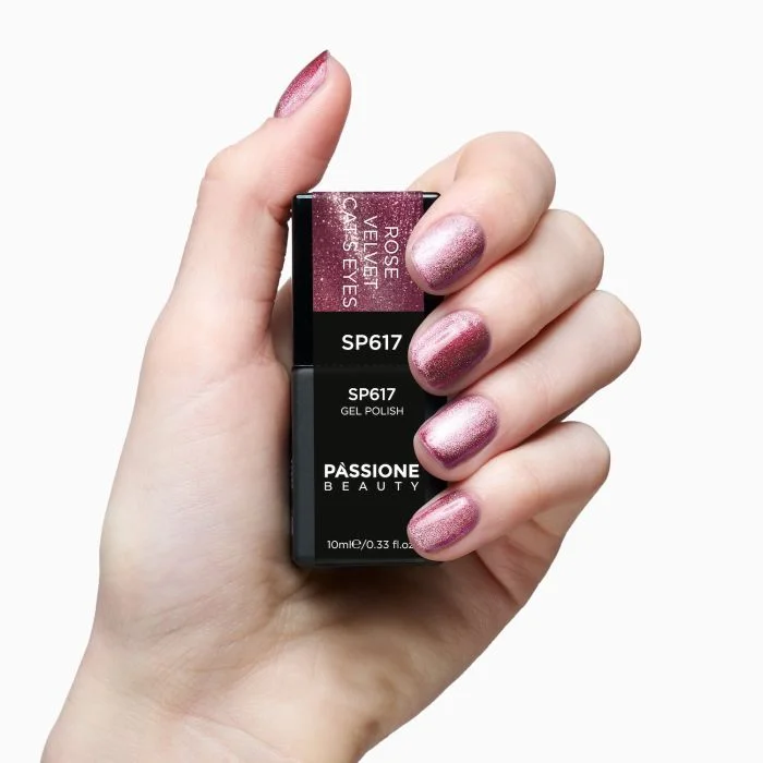 Gel Nail Polish SP617 Rose Velvet Cat Eye - Mauve Gel Polish with Cat Eye Effect - detail 1