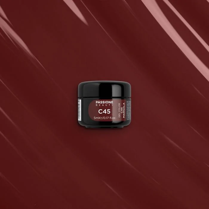 Gel Color C45 Marsala - Gel color rojo-marrón - detalle 1