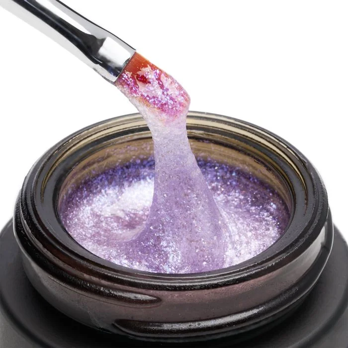 Sparkle Violet 15 ml - Gel de construction auto-égalisant violet avec glitter violets et bleus très lumineux - détail 1