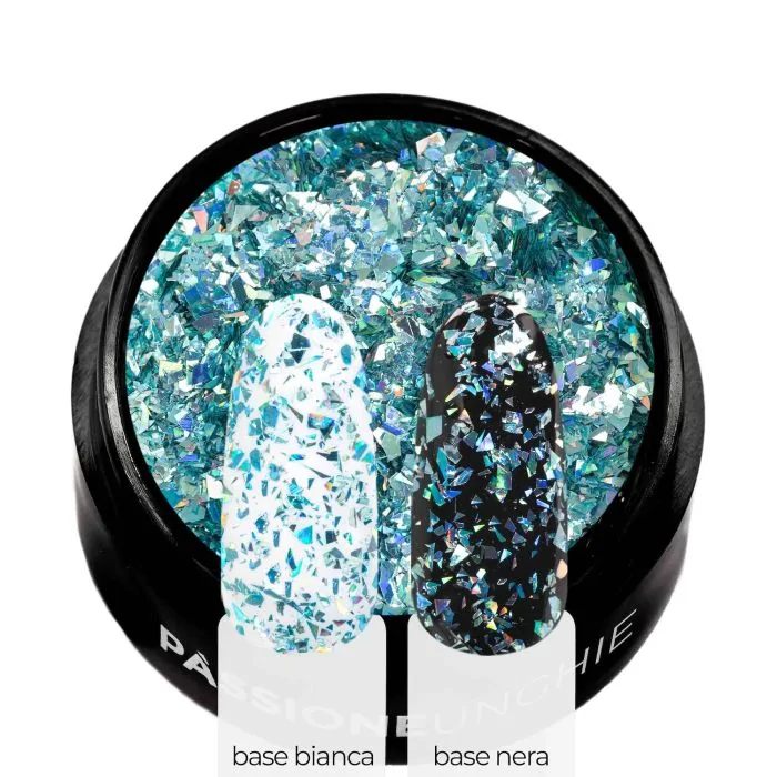 Light Blue Mirror Flakes-2gr - Light blue flake glitter for nail decoration