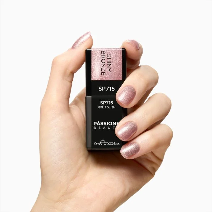 UV Nagellack SP715 Shiny Bronze - Bronze Metallisch UV Nagellack - Detail 1