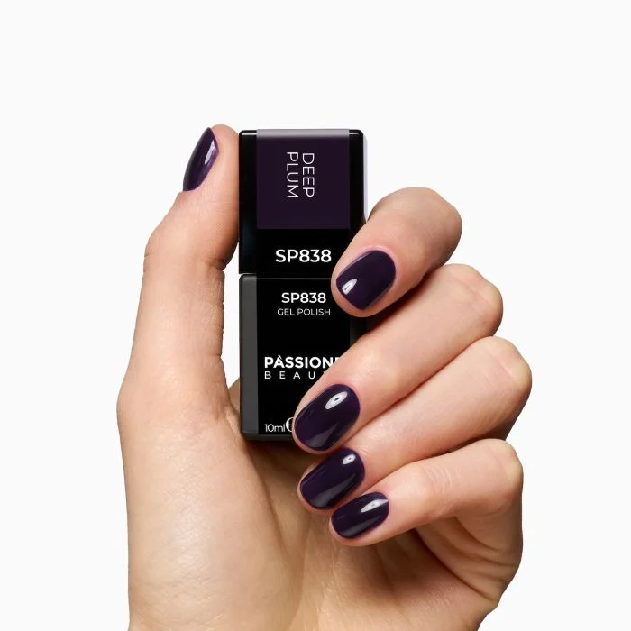 Smalto semipermanente SP838 Deep Plum - Colore semipermanente viola scurissimo - dettaglio 1