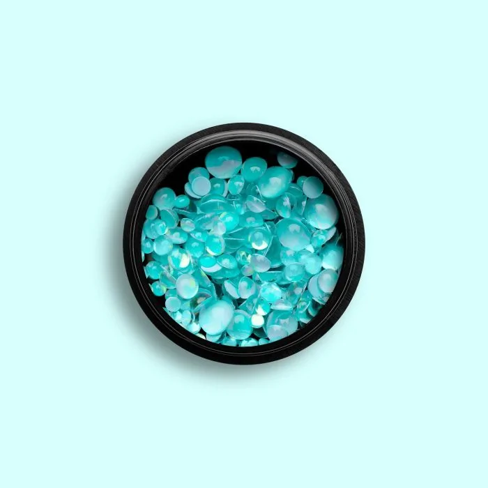 Emerald Drop Gems - Strass pour ongles, couleur bleu irisé