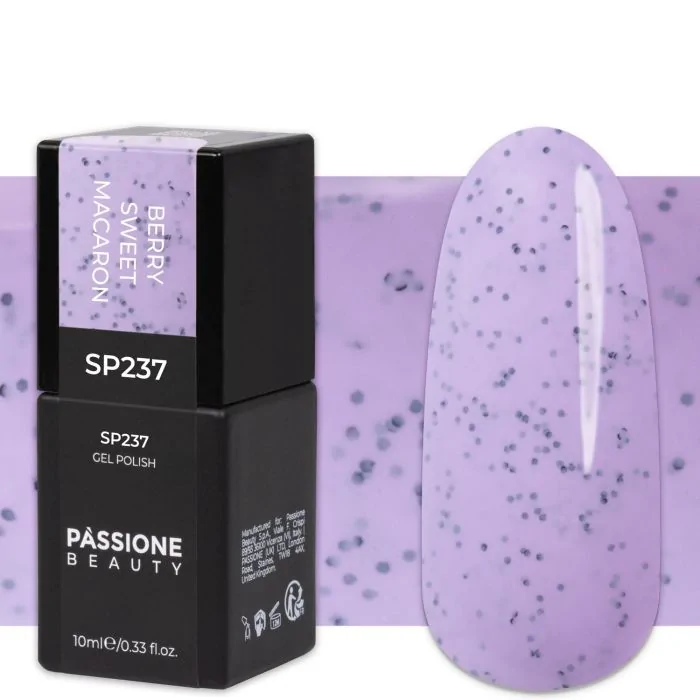 Gel Nail Polish GP237 Berry Sweet Macaron  - Lilac Gel Polish with black particles
