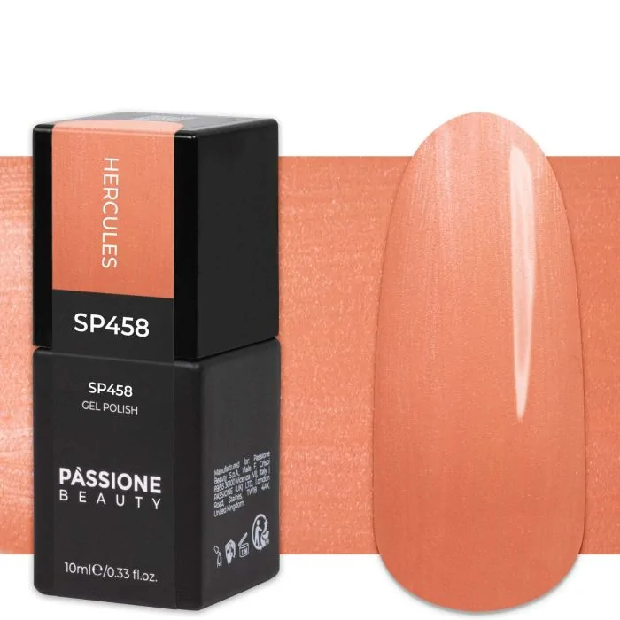 Gel Nail Polish GP458 Hercules - Pearlescent Orange Gel Polish - detail 1