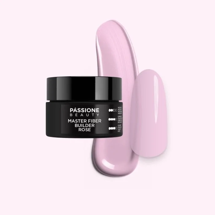 Master Fiber Builder Rose 15 ml - Gel de construction auto-égalisant rose avec fibres de verre