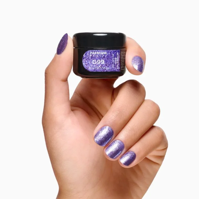 Gel Colour G99 Splendor - Purple Glitter Gel - detail 1