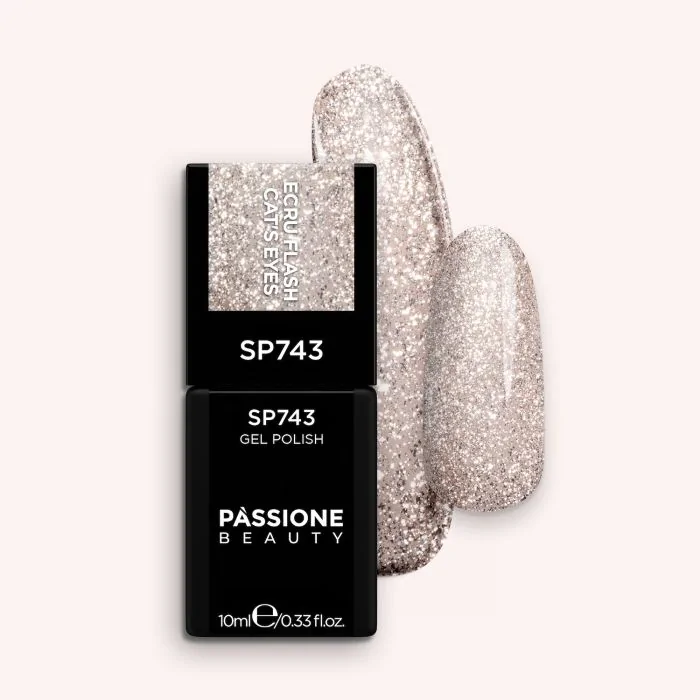 Esmalte semipermanente SP743 Écru Flash Cat Eye - Esmalte semipermanente écru efecto ojo de gato