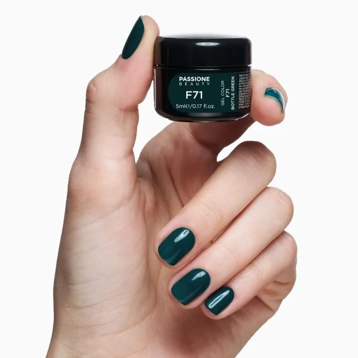 Gel Color F71 Bottle Green - Gel color verde oscuro autosellante  - detalle 1