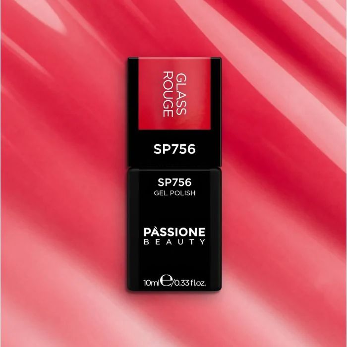 Vernis semi-permanent couleur SP756 Glass Rouge - Vernis semi-permanent rouge brillant à effet verre - détail 1