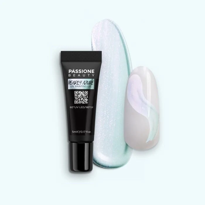 Pearly Azure UV Painting Gel - Pearly Azure UV paint gel bleu perlé avec effet boréal