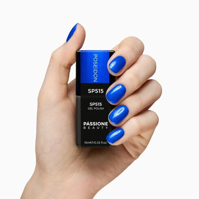 Esmalte Semipermanente SP515 Poseidon - Esmalte semipermanente azul eléctrico con efecto metálico - detalle 1