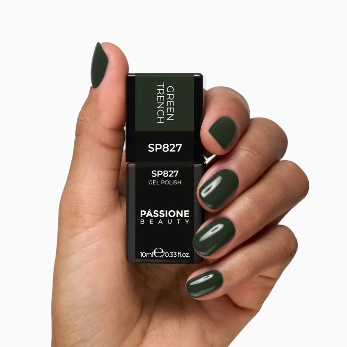 Vernis semi-permanent SP827 Green Trench - Vernis semi-permanent vert militaire - détail 1