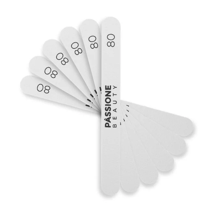 Limas de uñas rectas 80/80 - 50 piezas - Lima de uñas recta para el retiro - 50 piezas
