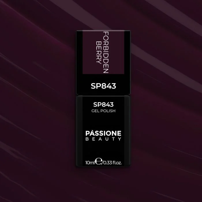 Smalto semipermanente SP843 Forbidden Berry - Colore semipermanente viola scuro - dettaglio 1
