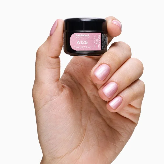 Gel color A125 Rose Gold - Gel color rosa metalizzato - dettaglio 1