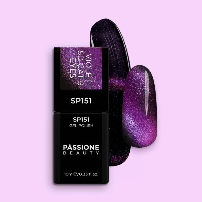 Gel Nail Polish SP151 Violet 5D Cat Eye - Violet Gel Polish with Cat Eye Effect