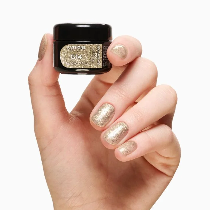 Gel Glitter G14 Dom Perignon - Gel color con purpurina champán  - detalle 1