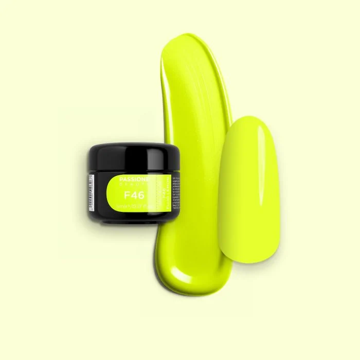 Gel Couleur F46 Fluo Lemon - Gelcouleur auto-scellant jaune fluo