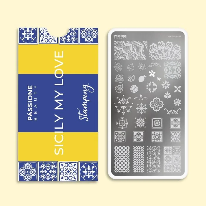 Sicily My Love - Stamping Plate - Stamping plate with Sicilian nail decorations