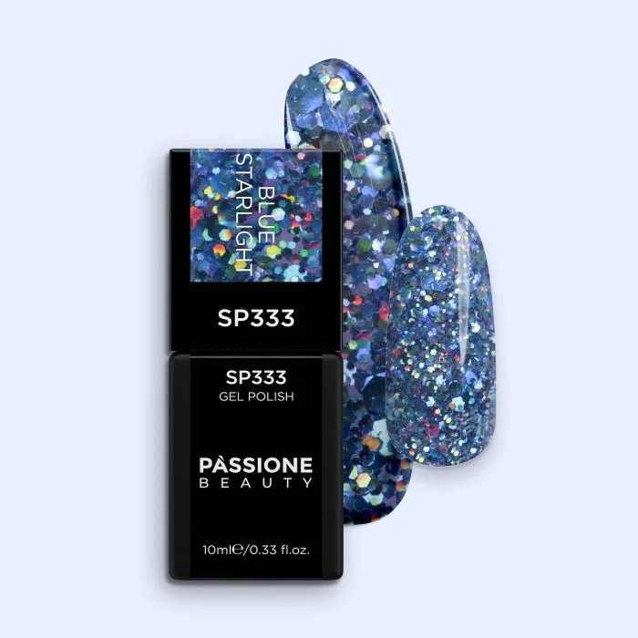 Semipermanente blu glitter SP333 Blue Starlight per unghie