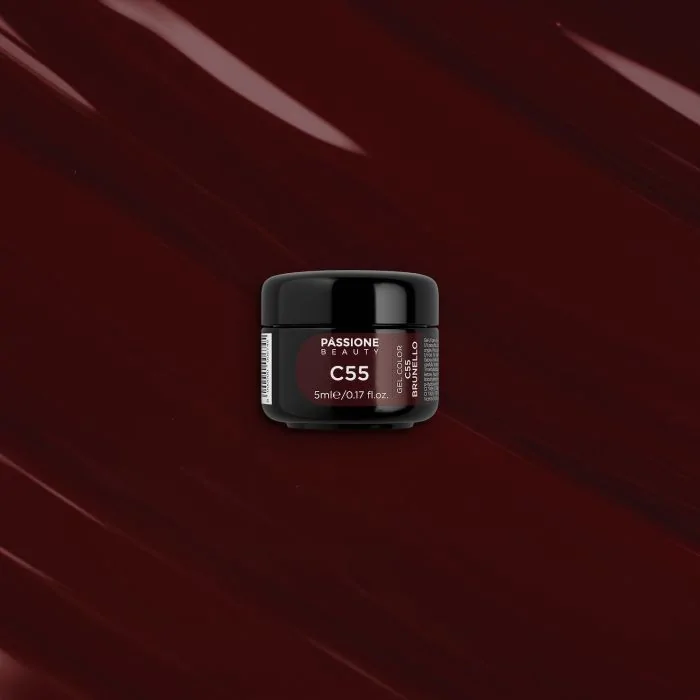 Gel Color C55 Brunello - Gel color rojo oscuro - detalle 1