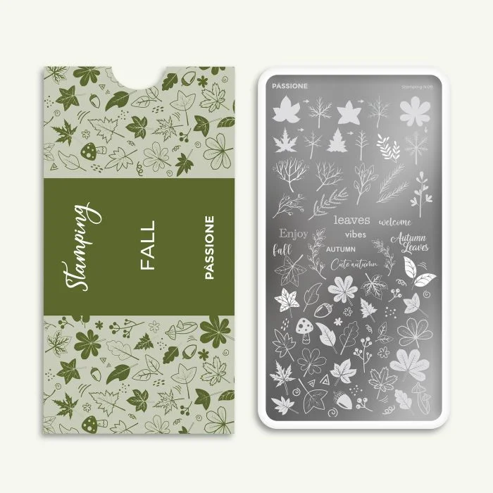 Fall - Stamping Plate - Nail stamping plate for nail art with autumn leaves