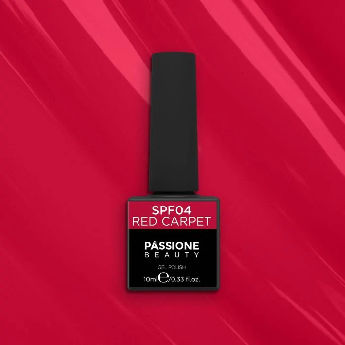 Gel Nail Polish GPF04 Red Carpet  - GPF04 Red Carpet gel polish, Vivid Red - detail 1