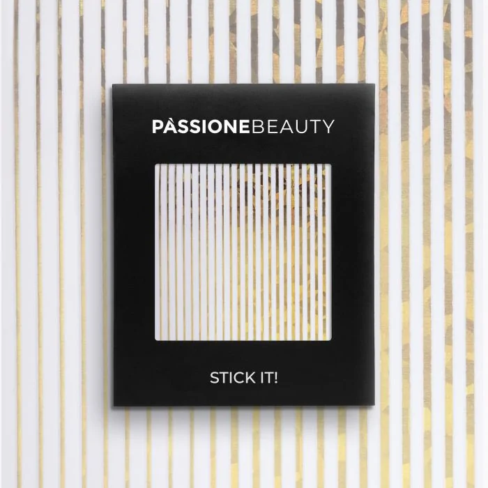 Holo Gold Strip - Nail Stickers - Holographic gold adhesive nail strips 