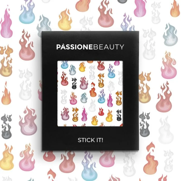 On Fire - Nail Stickers - Coloured flames nail stickers