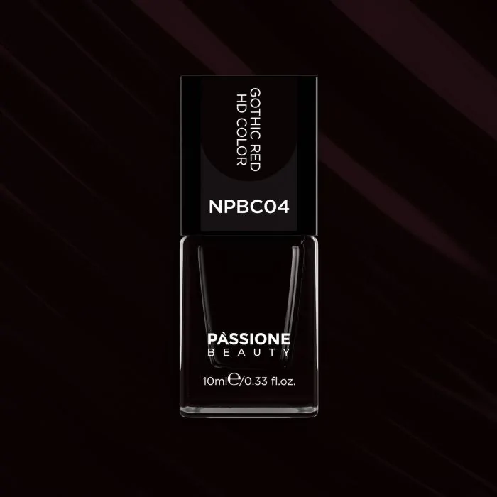 Esmalte NPBC04 Gothic Red HD Color - Esmalte color burdeos oscuro con tonos marrones - detalle 1