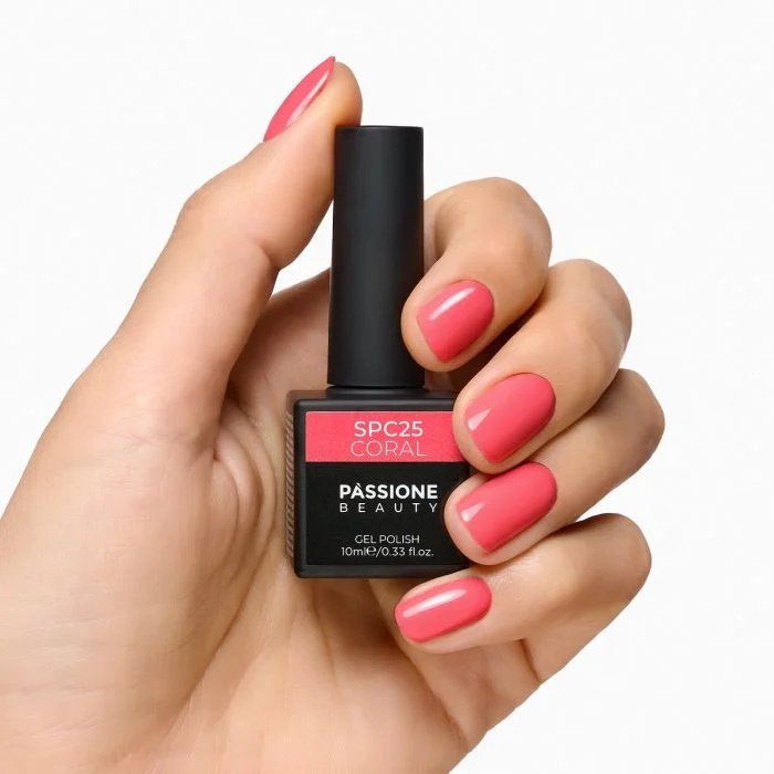 Gel Nail Polish GPC25 Coral  - GPC25 Coral gel polish, Vibrant Coral - detail 1