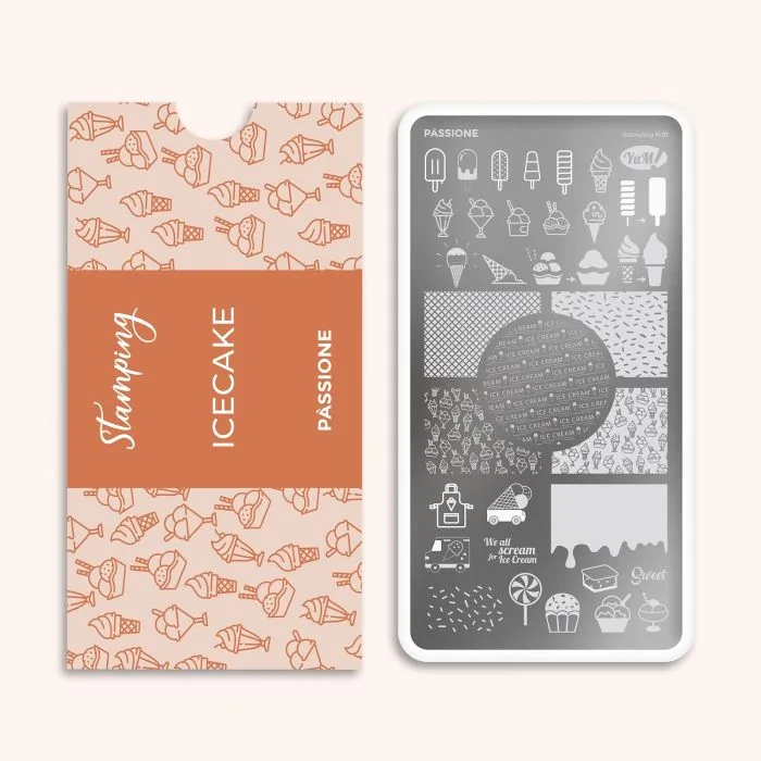 Icecake - Stamping Plate - Nail stamping plate with ice-creams and sweets