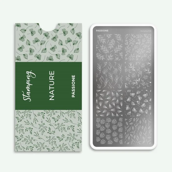 Nature - Stamping Plate - Nail stamping plate with tropical trees andleaves